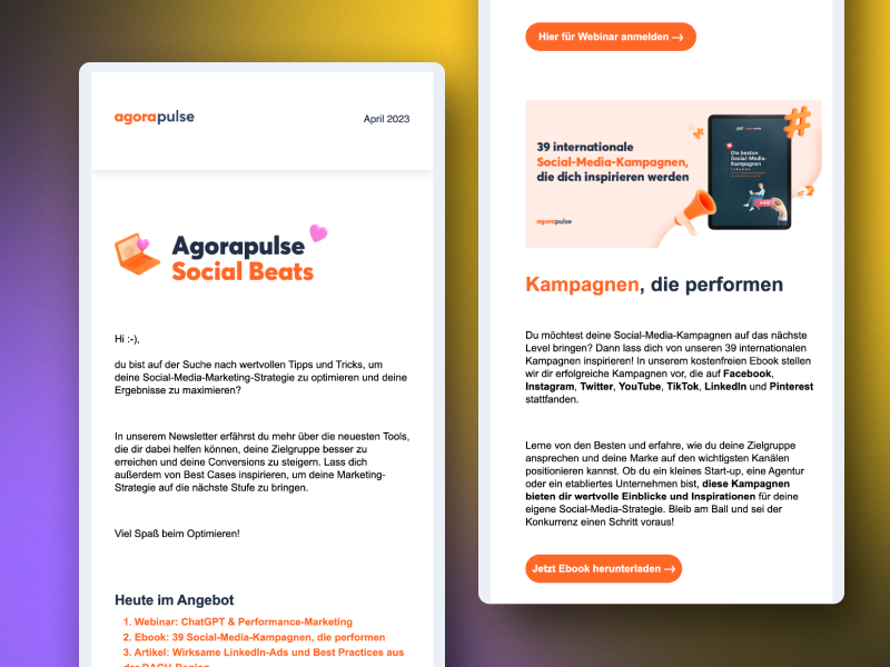 Newsletter for Agorapulse